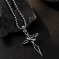 Steel Arrow Cross Necklace: Bold Stainless Steel Pendant - Aureo Corner 