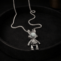 Astronaut Bunny Pendant Necklace – Stainless Steel Street Style Chain by Aureo - Aureo Corner 