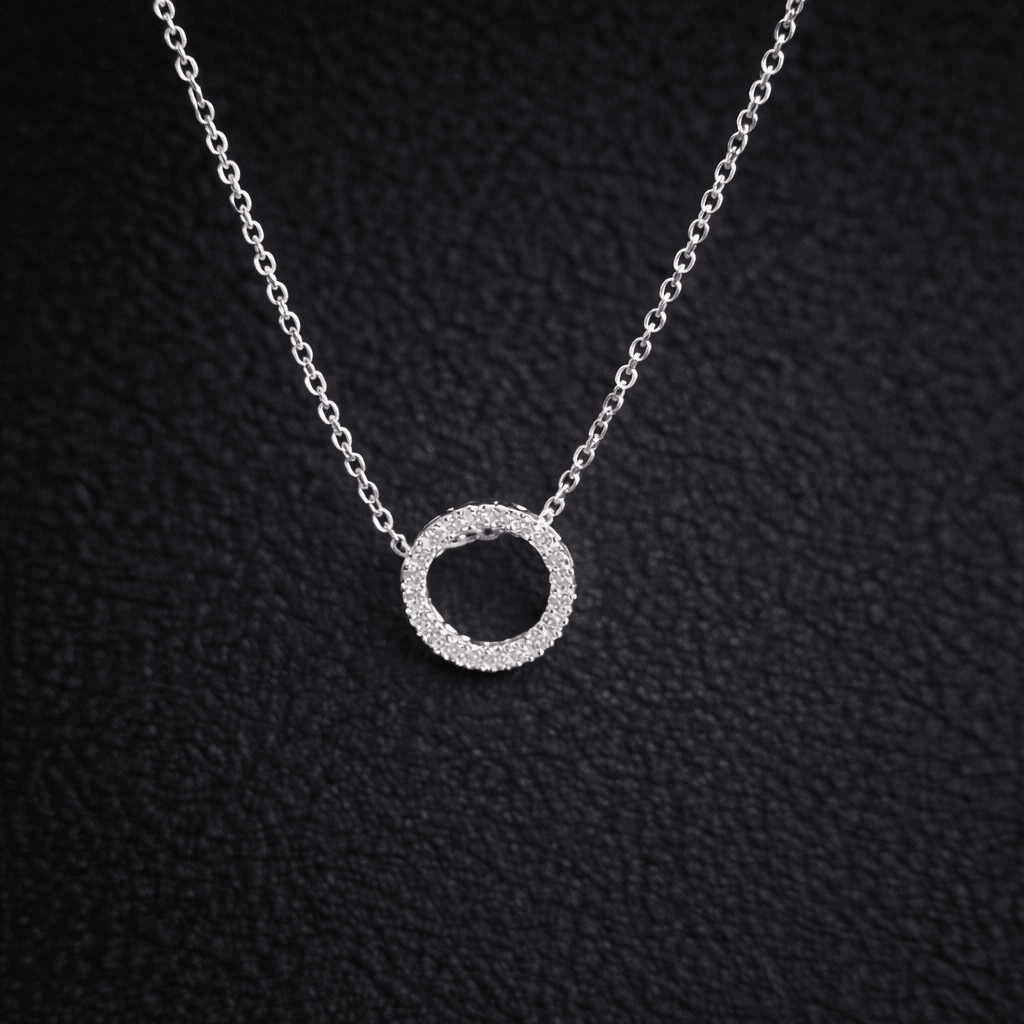 Elegance Aura: S925 Halo Circle Silver Necklace - Aureo Corner 