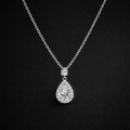 Halo Teardrop Pendant Necklace - Silver S925 by Aureo - Aureo Corner 