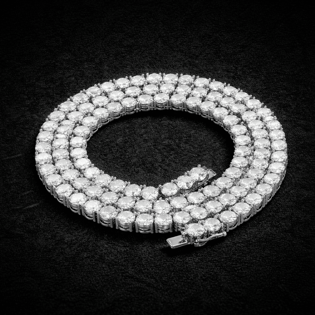 Tennis Chain Necklace & Bracelet – Stainless Steel with CZ Stones - Aureo Corner 