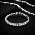 Tennis Chain Necklace & Bracelet – Stainless Steel with CZ Stones - Aureo Corner 