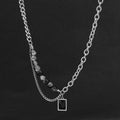 Men's Silver & Black Noir Layered Chain Necklace - Aureo Corner 