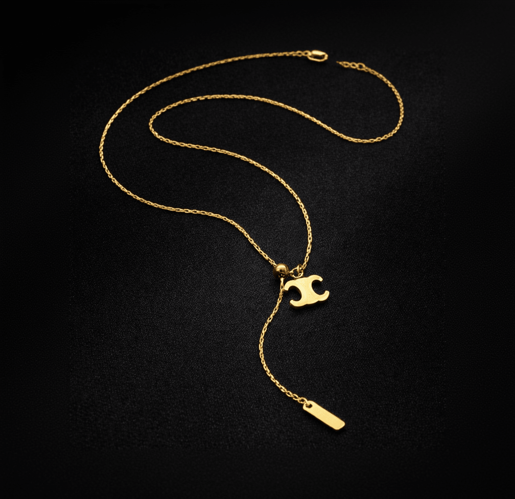 Signature Double C Necklace – Gold-Plated Stainless Steel Pendant Necklace - Aureo Corner 